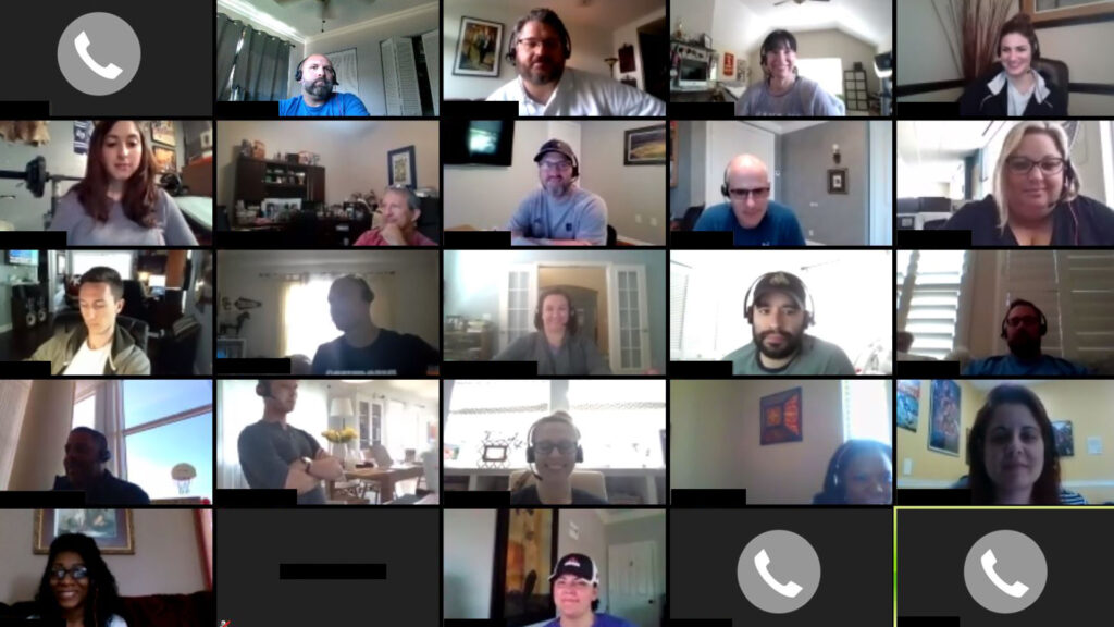team on a conference call remotely