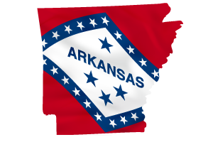 Arkansas flag map