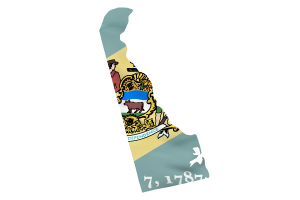 Delaware flag map