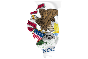 Illinois flag map