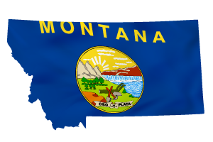 Montana flag map