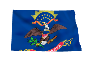 North Dakota flag map