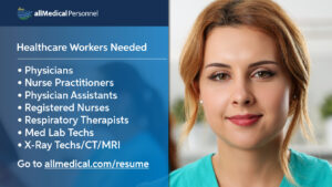 medical worker in blue scrubs