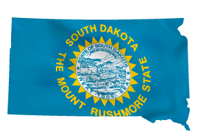South Dakota flag map